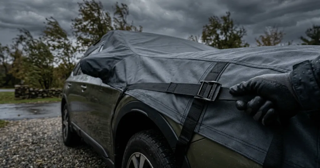 storm preparation car cover